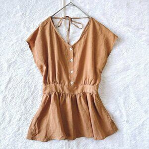 Rayousin French Sleeve V-Neck Blouse
